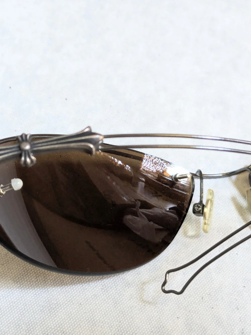 Chrome Hearts 'D.P.I' Sunglasses Brown Lenses Cross Sterling Silver Oval